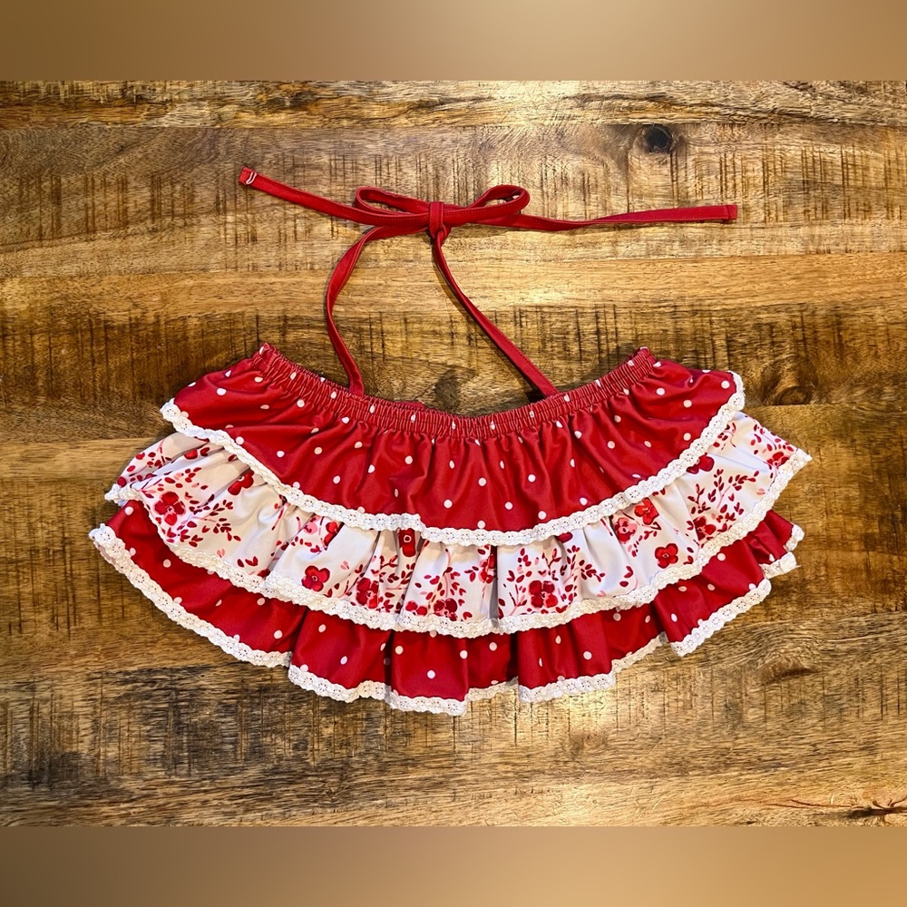 SweetHoney Ruffled Swim Top Size 10